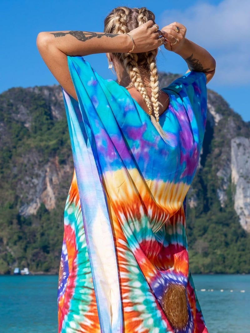IMAGEKOPE Kaftan Dresses for Women Plus Size Bathing Suit Cover up Caftan Maxi Beach Dresses - Image 5